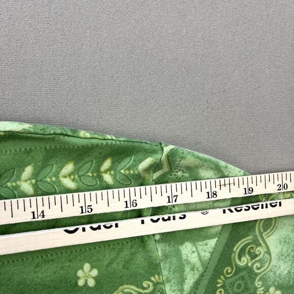 Vintage Gramicci T-Shirt Women XL Green Nature Floral Paisley Pattern Hiking 90s - Picture 9 of 9